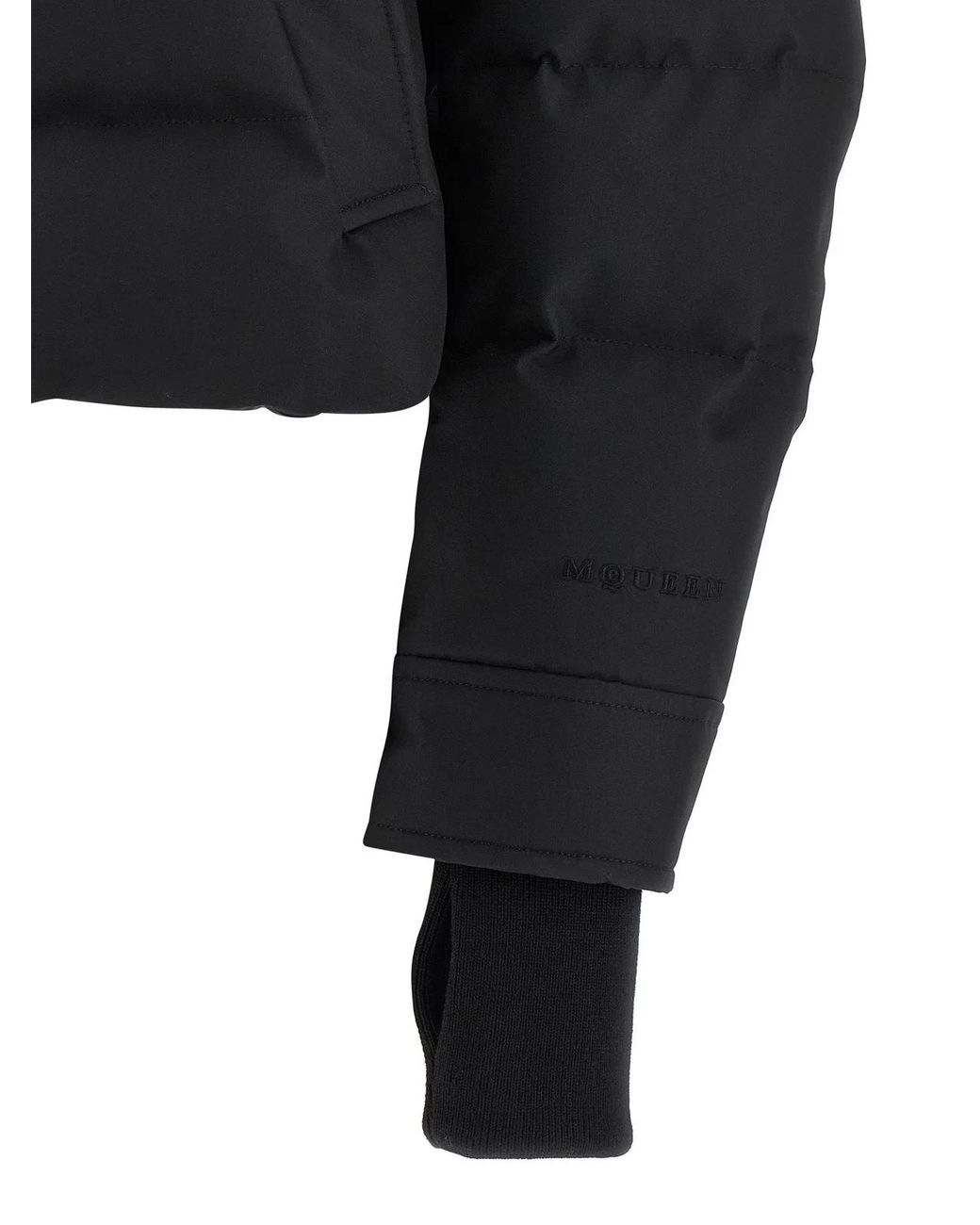 McQueen Black Cropped Down Jacket