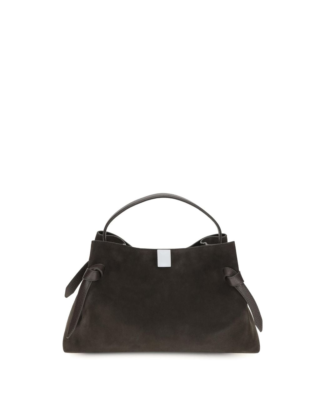 Yuzefi Black Shoulder Bag Gyoza Suede Calf Leather