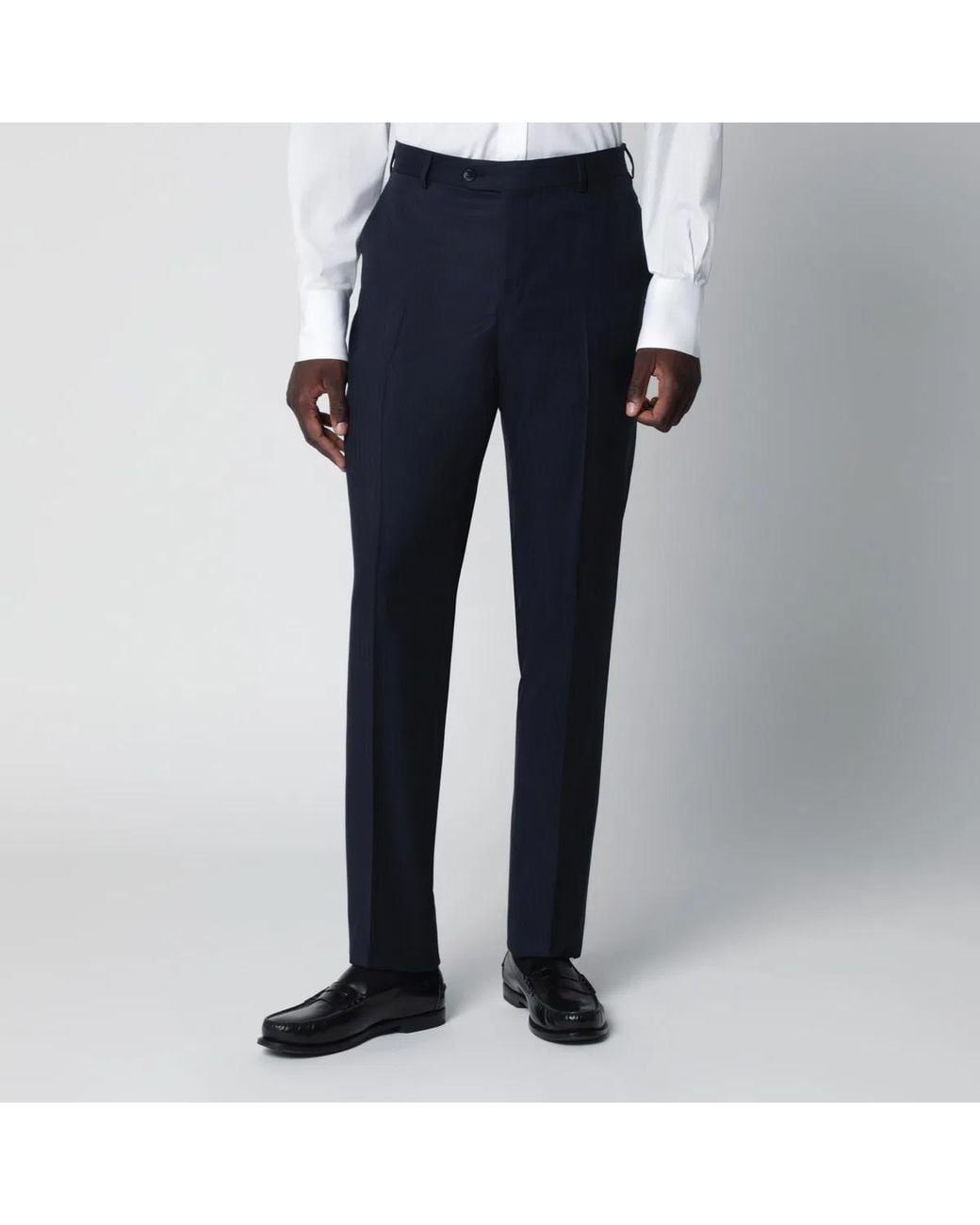 Luigi Bianchi Blue Pinstripe Single-Breasted Wool Suit for men