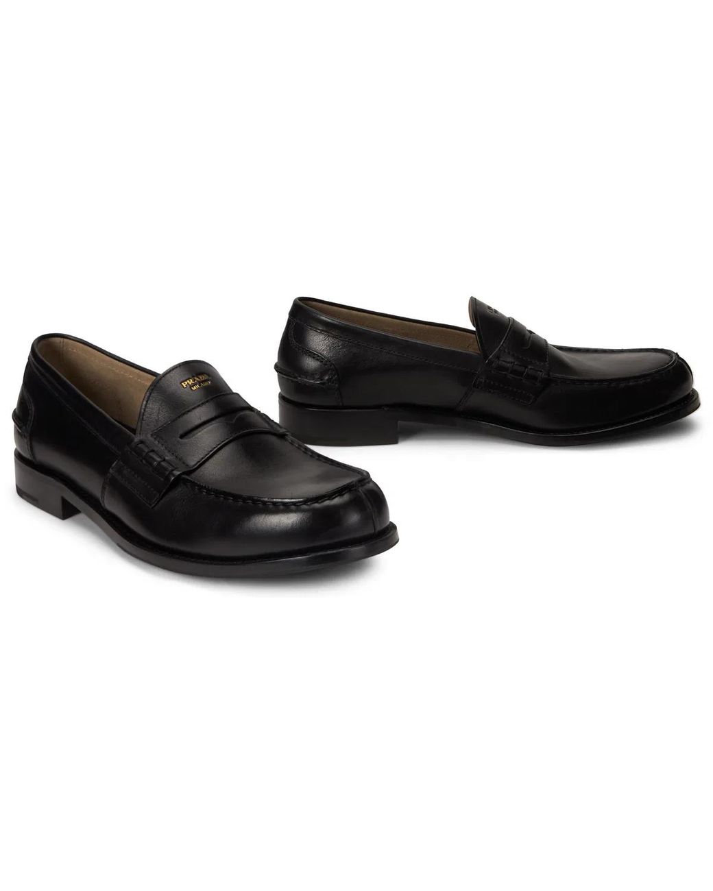 Prada Black Classic Leather Loafers for men