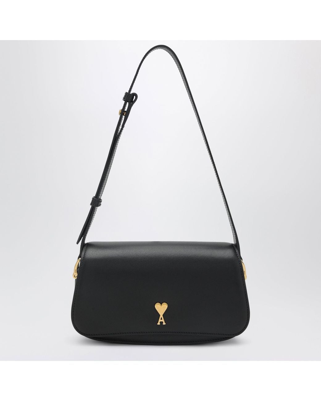 AMI Black Paris Paris Leather Shoulder Bag