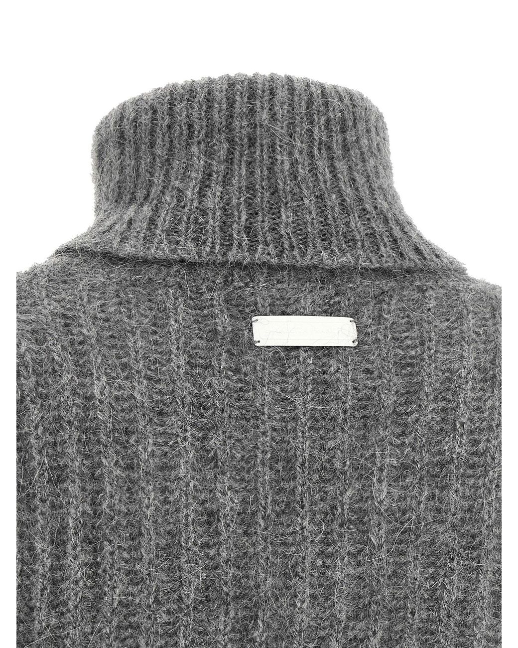 Elisabetta Franchi Gray Ruffle Sweater