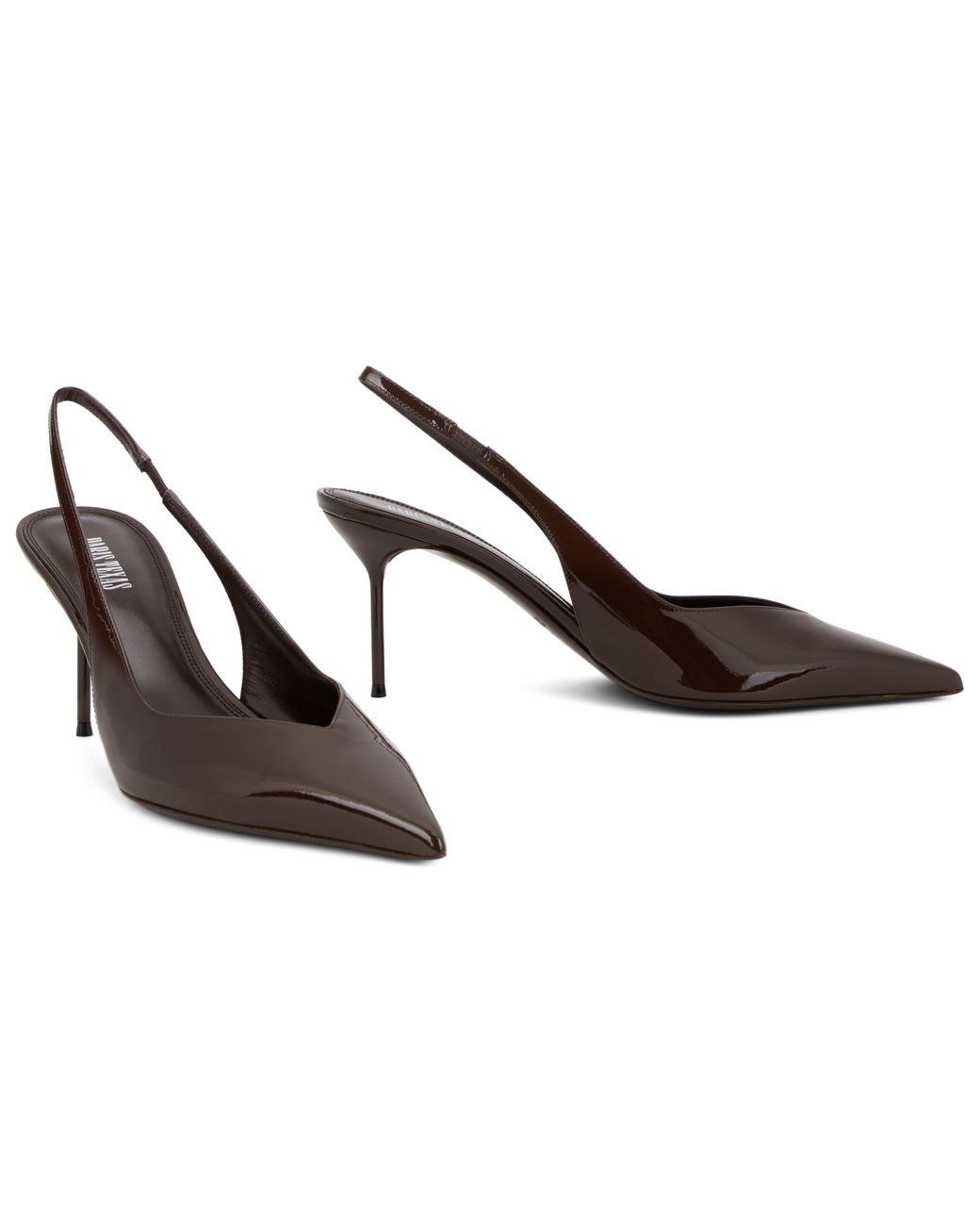 Paris Texas Black Slingback Pumps Patent Calfskin Sandal