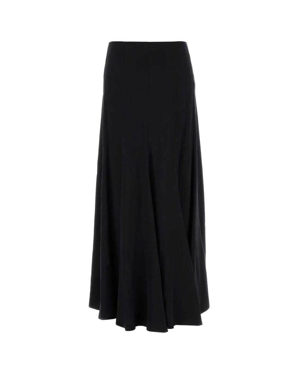 Chloé Black Silk Satin Maxi Skirt