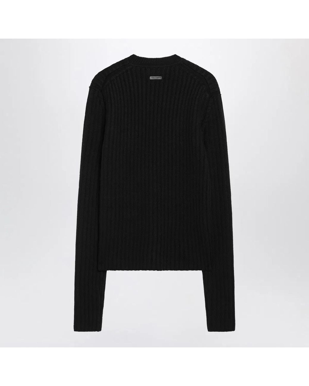 Dolce & Gabbana Black Dolce & Gabbana Ribbed Wool Sweater for men