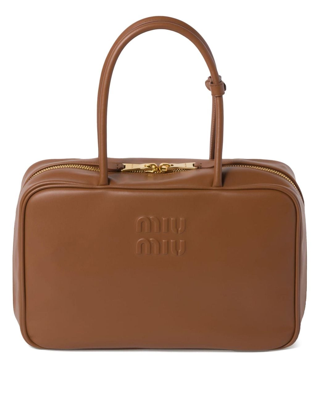 Miu Miu Brown Large Beau Leather Tote Bag