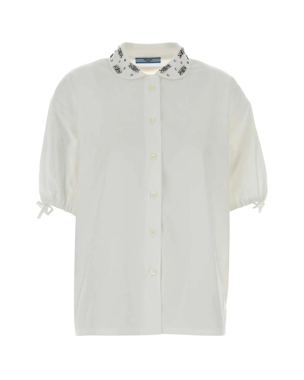 Prada White Regular Embellished Shirt