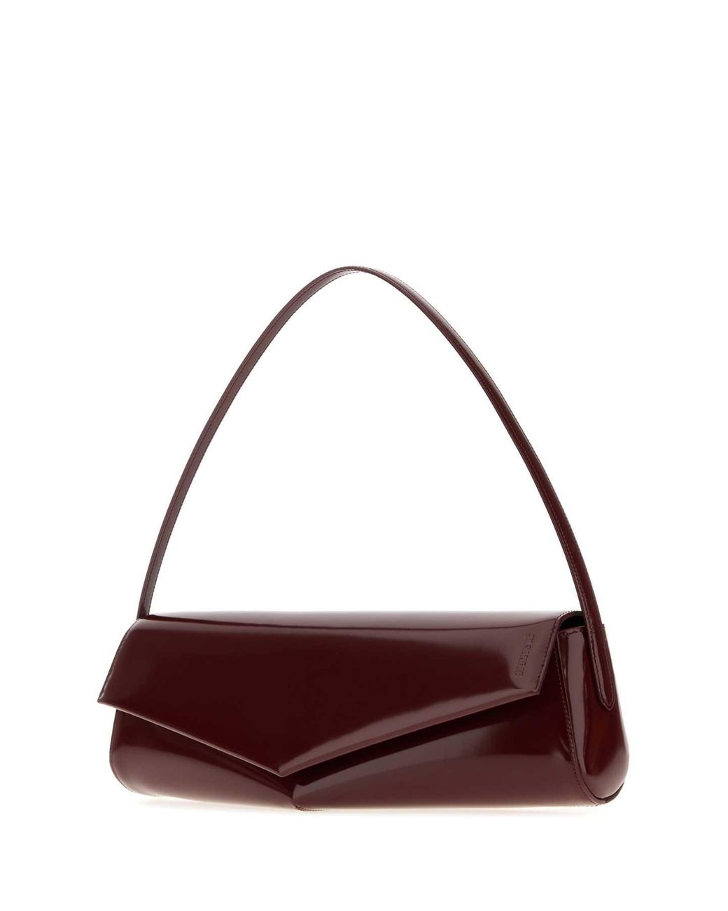 Jil Sander Purple Burgundy Leather Kante Shoulder Bag