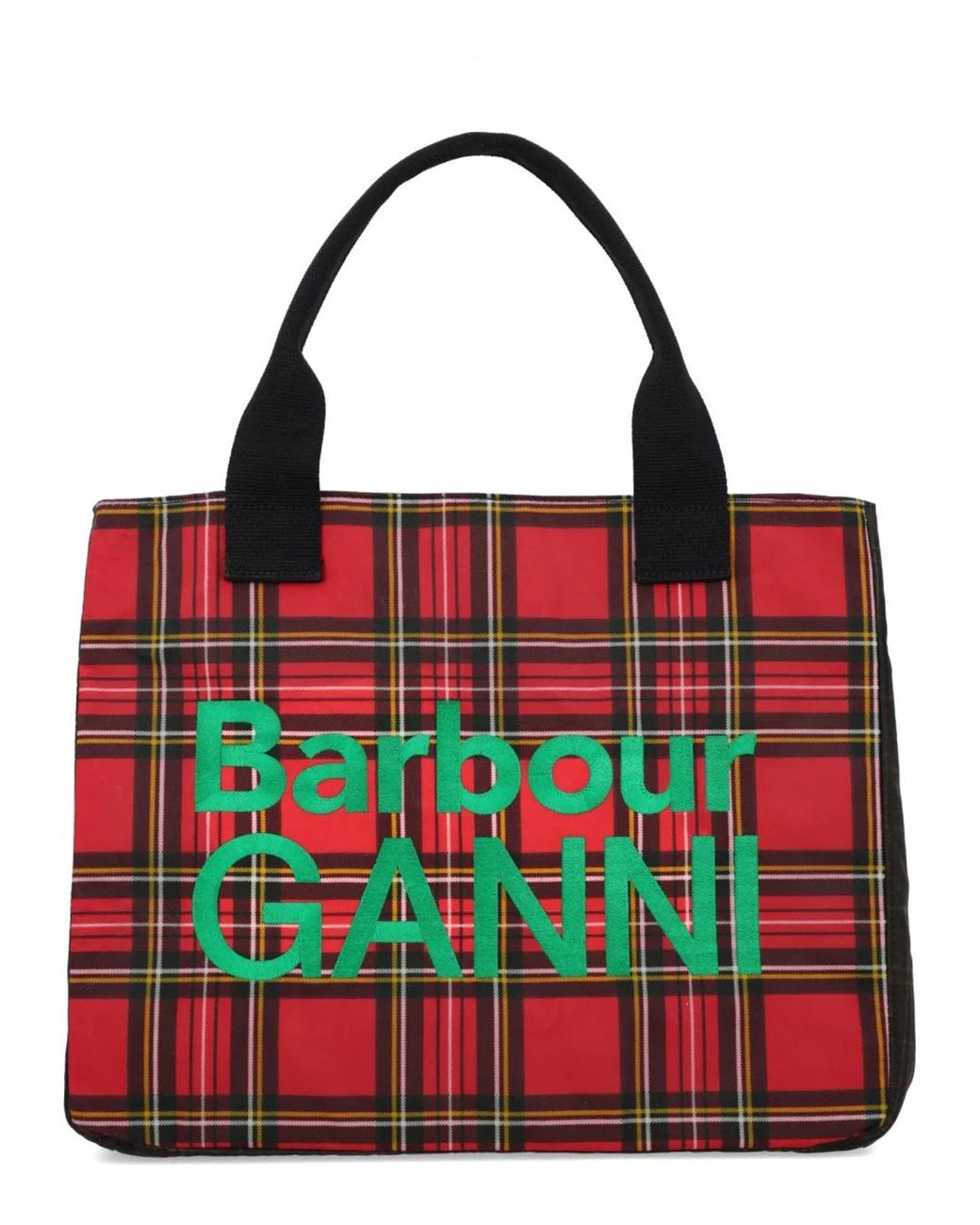 Barbour Red Waxed Cotton Tote Bag