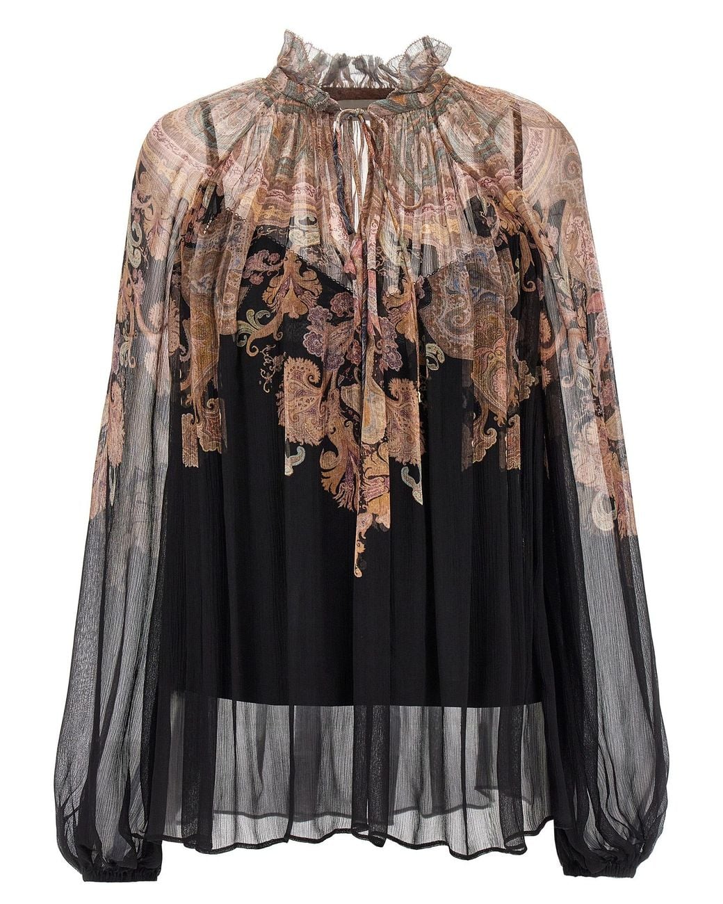 Zimmermann Black 'Illustration Billow' Blouse
