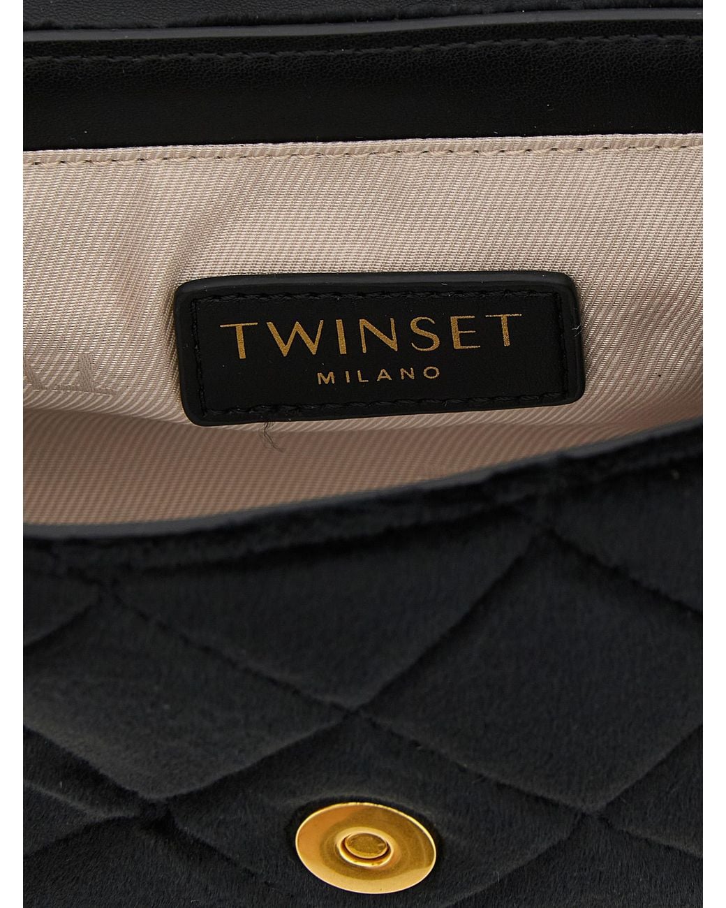 Twinset White Twin Set Shaved Velvet Shoulder Strap