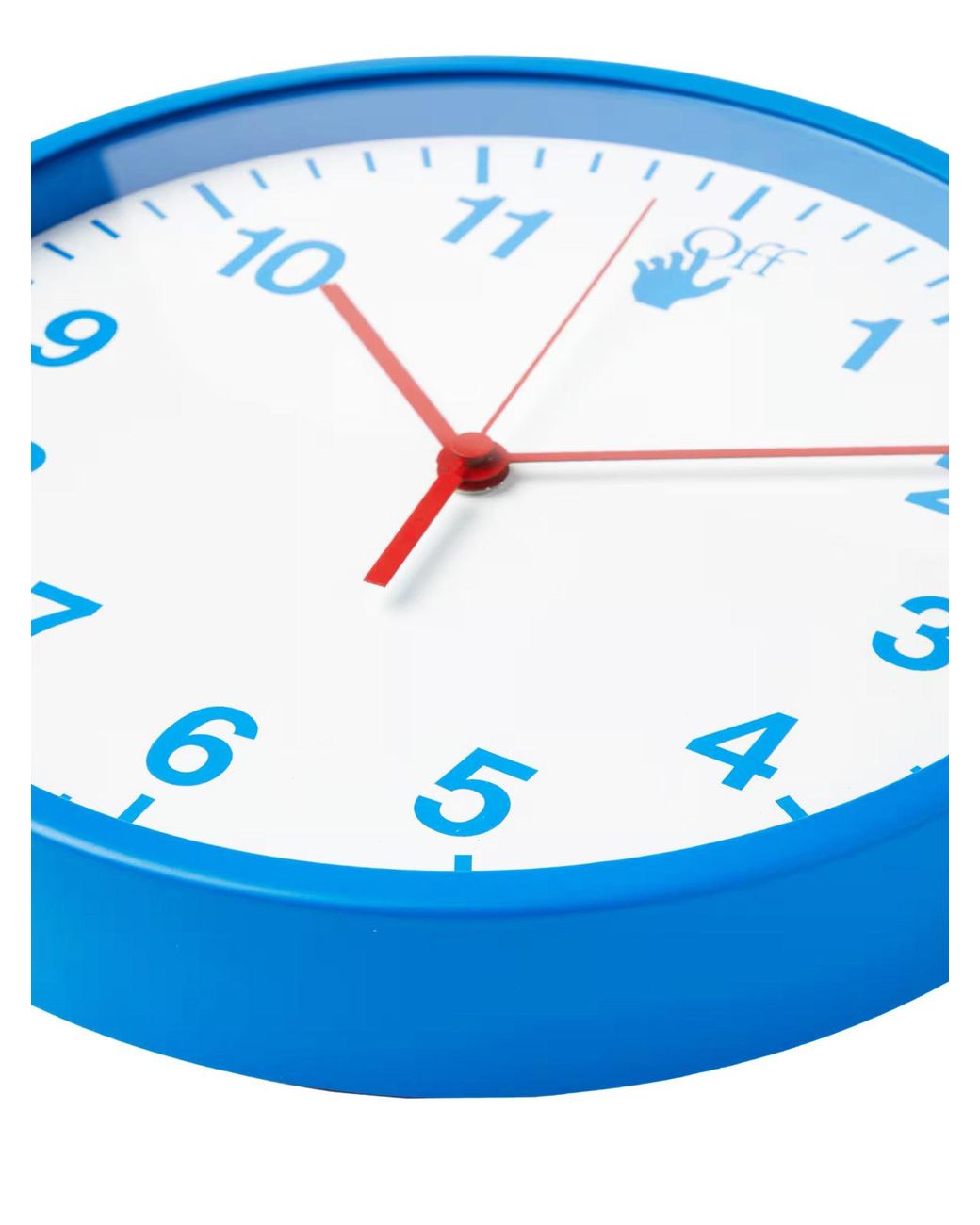 Off-White c/o Virgil Abloh Blue Hand Off Logo Quartz Wall Clock for men