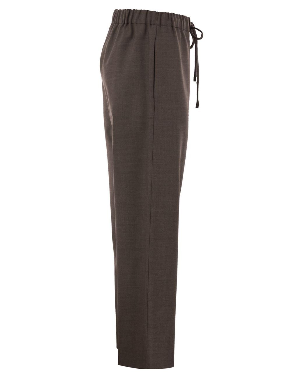Antonelli Gray Wide-Leg Wool-Blend Trousers