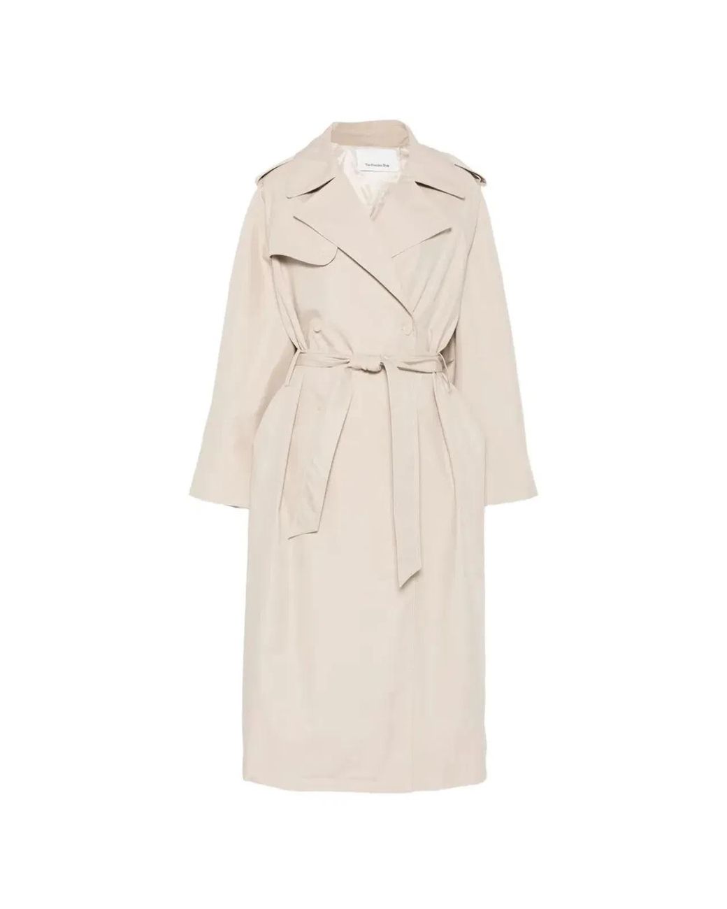 Frankie Shop Gray "Riva" Cotton Trench Coat