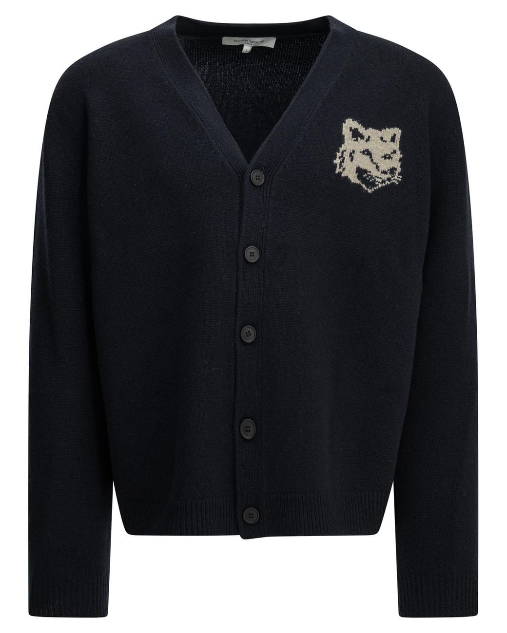 Maison Kitsuné Blue Maison Kitsuné "Fox Head" Cardigan for men