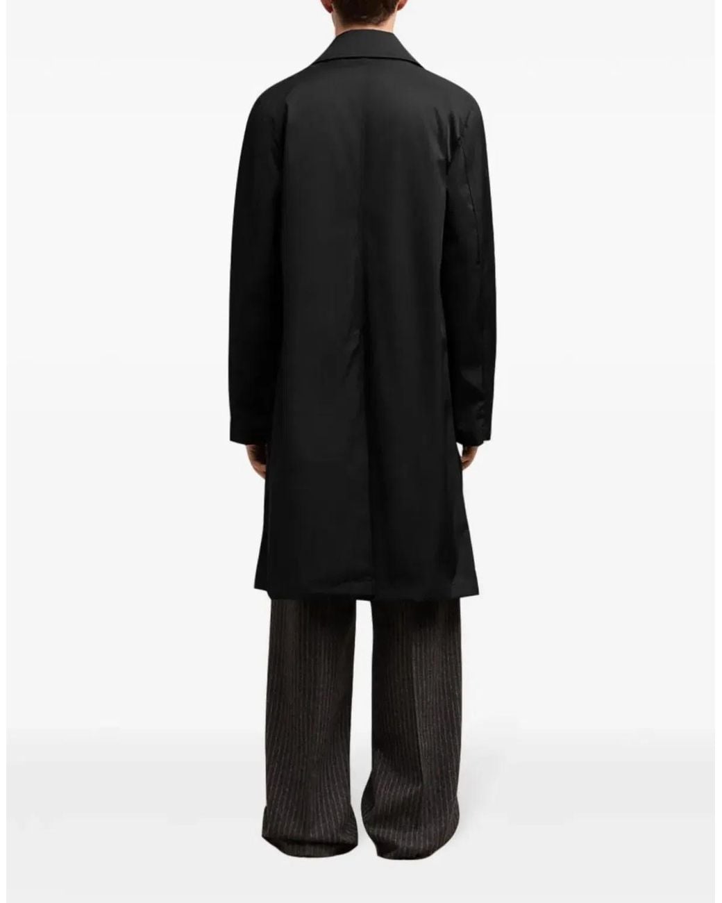 AMI Black Technical Twill Logo Raincoat for men