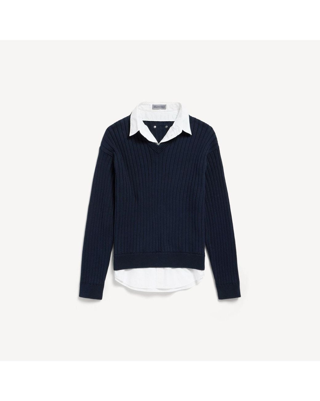 Balenciaga Blue Hybrid Shirt/Knit Sweater for men