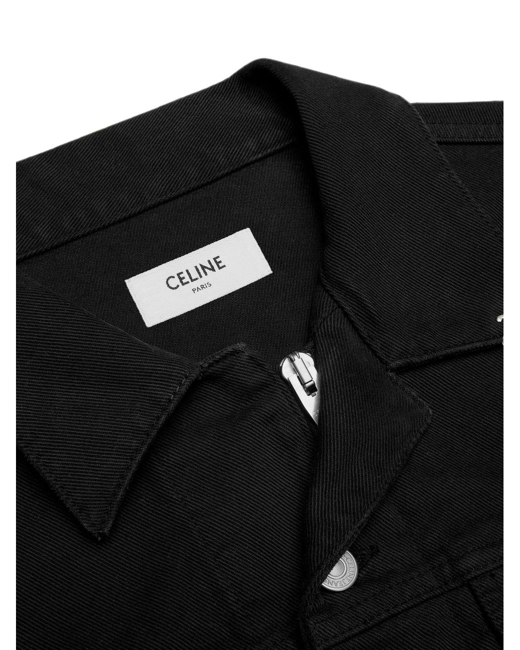 Céline Blue Triomphe Logo-Plaque Trucker Jacket for men