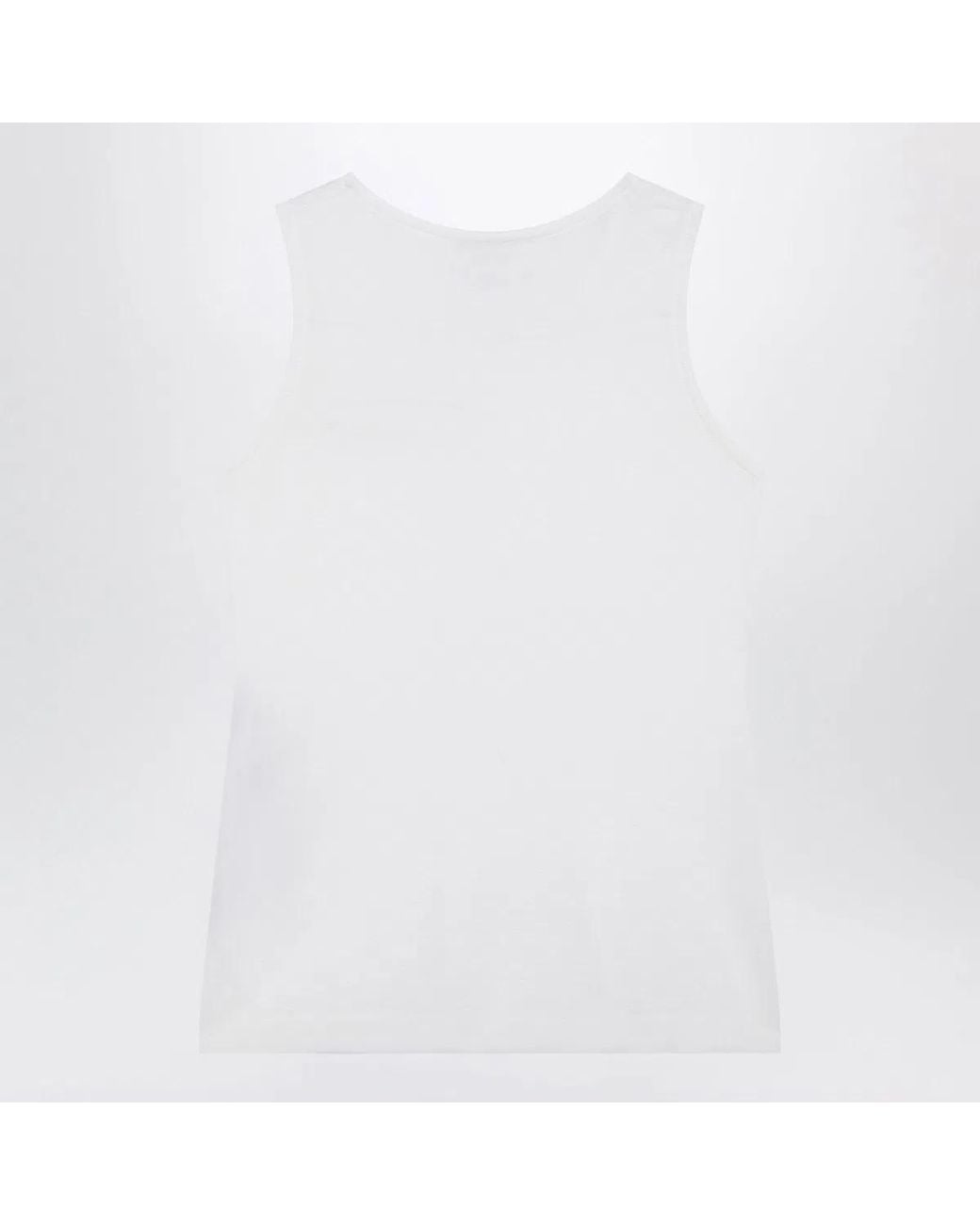 Balenciaga White Cotton-Blend Knit Tank Top