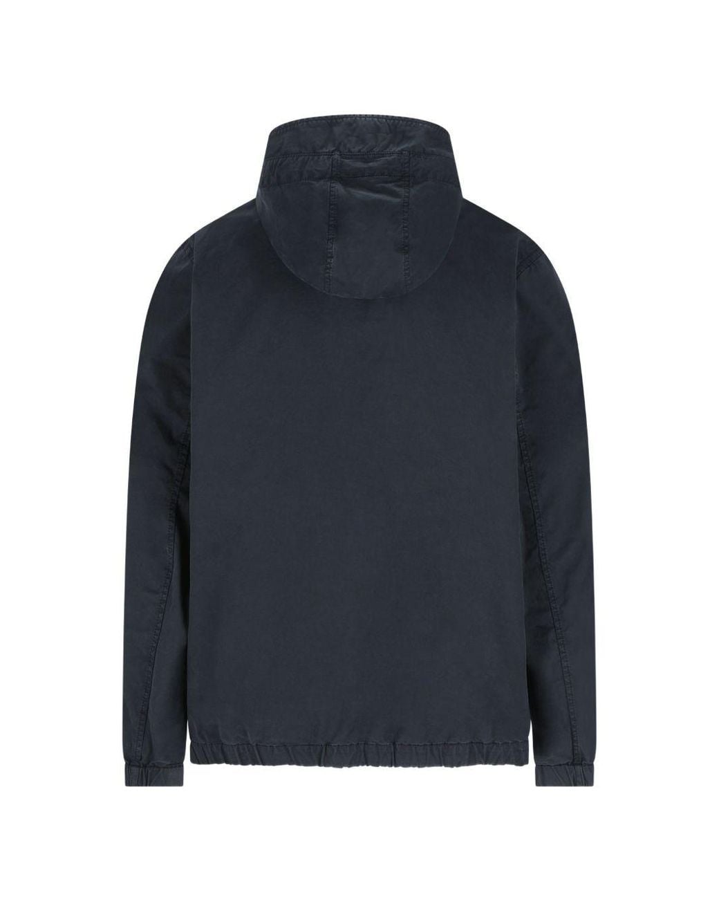 Stone Island Blue Jacket With Hood And Drip Guard for men