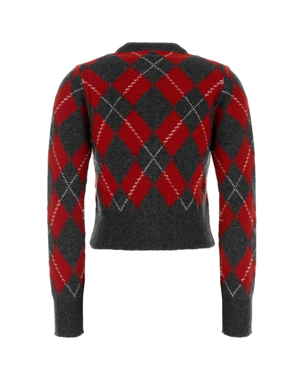 AMI Embroidered Virgin Wool Cardigan