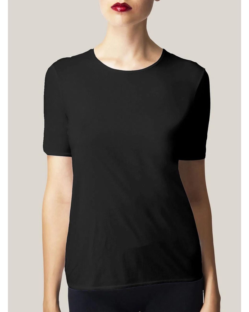 Wolford Black Pure Top Short Sleeves