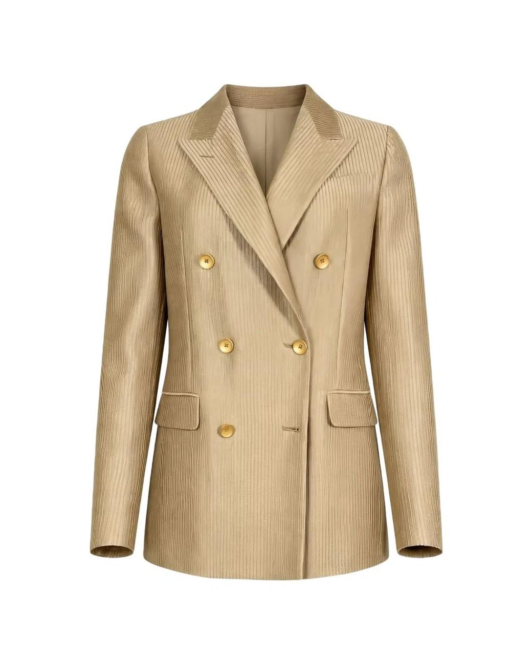 Tagliatore Natural Tone Pinstripe Double-Breasted Jacket