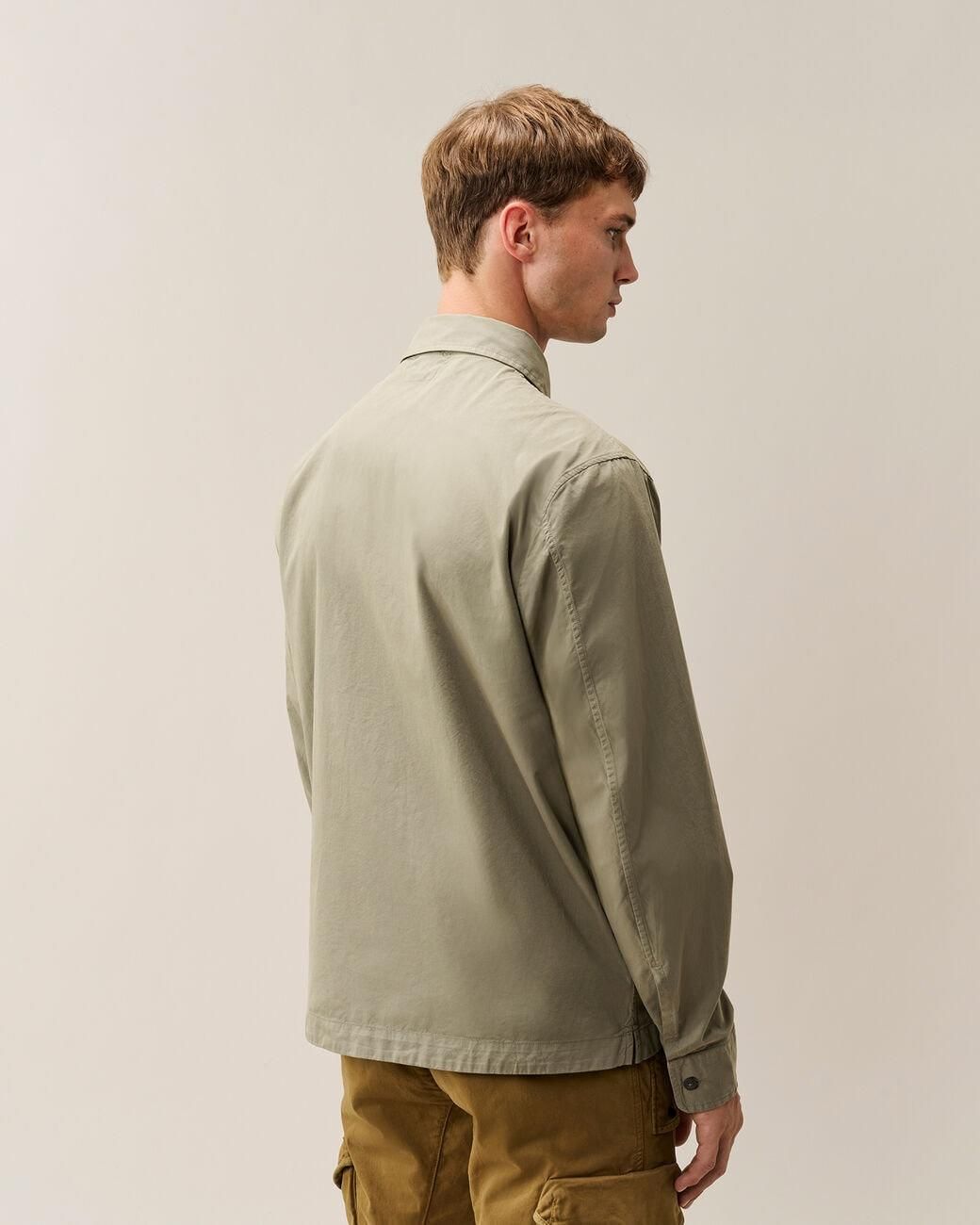 C P Company Natural C. P. Company Organic Gabardine Zipped Lens Overshirt for men