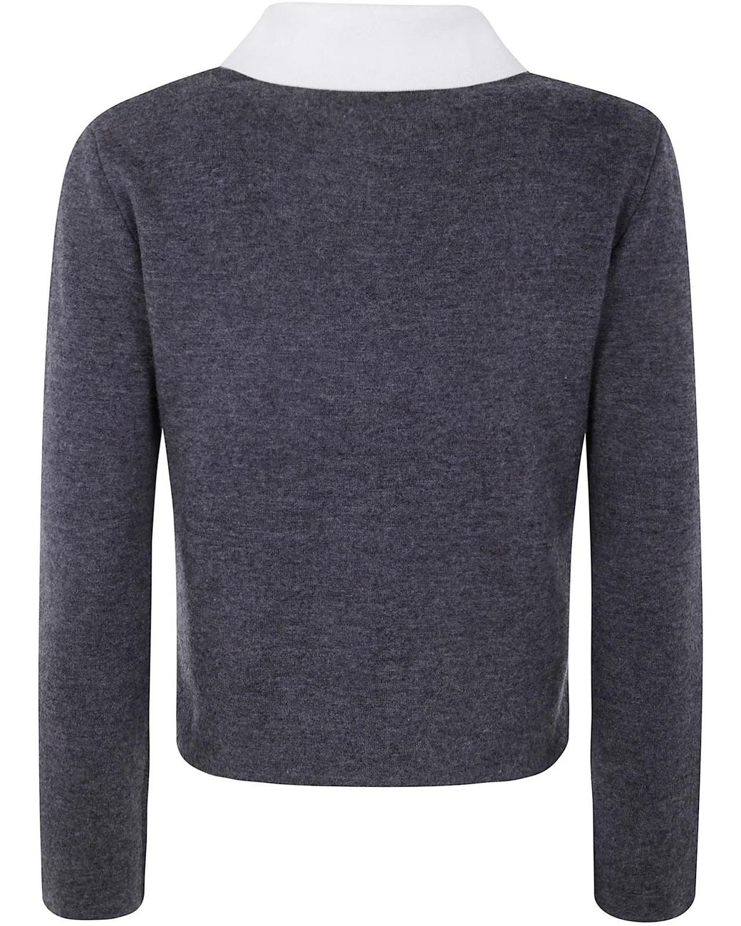 Self-Portrait Blue Contrast Collar Cardigan