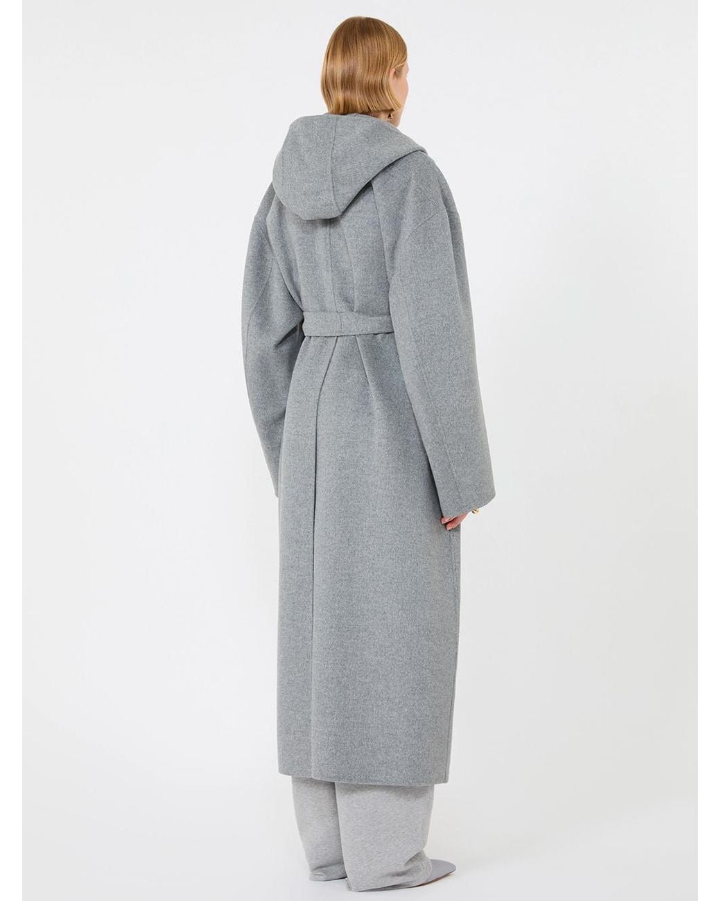 Max Mara Gray Oversized Pure Wool Coat