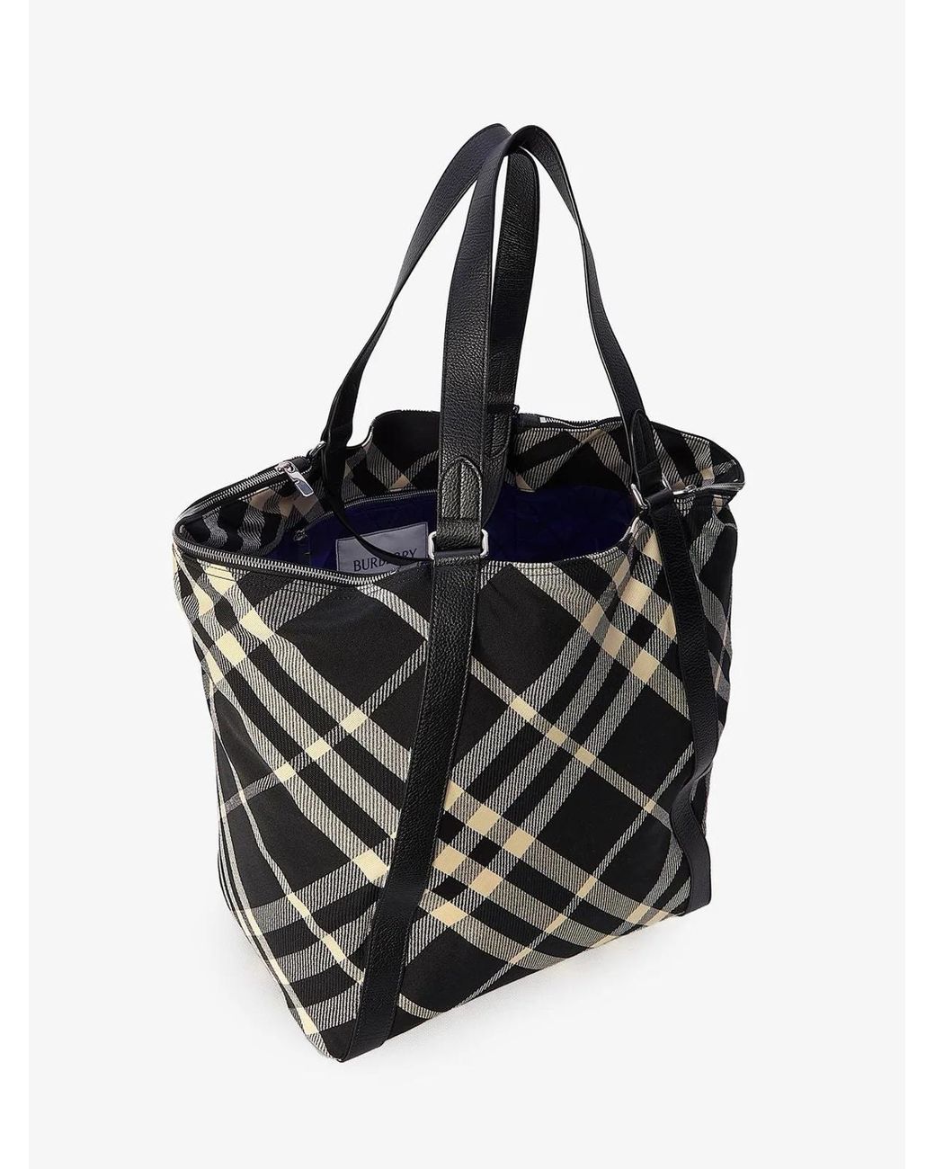 Burberry Black Embroidered Fabric Festival Shopping Bag for men