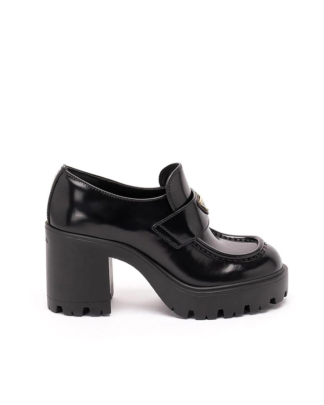 Prada Black Brushed Leather Loafers