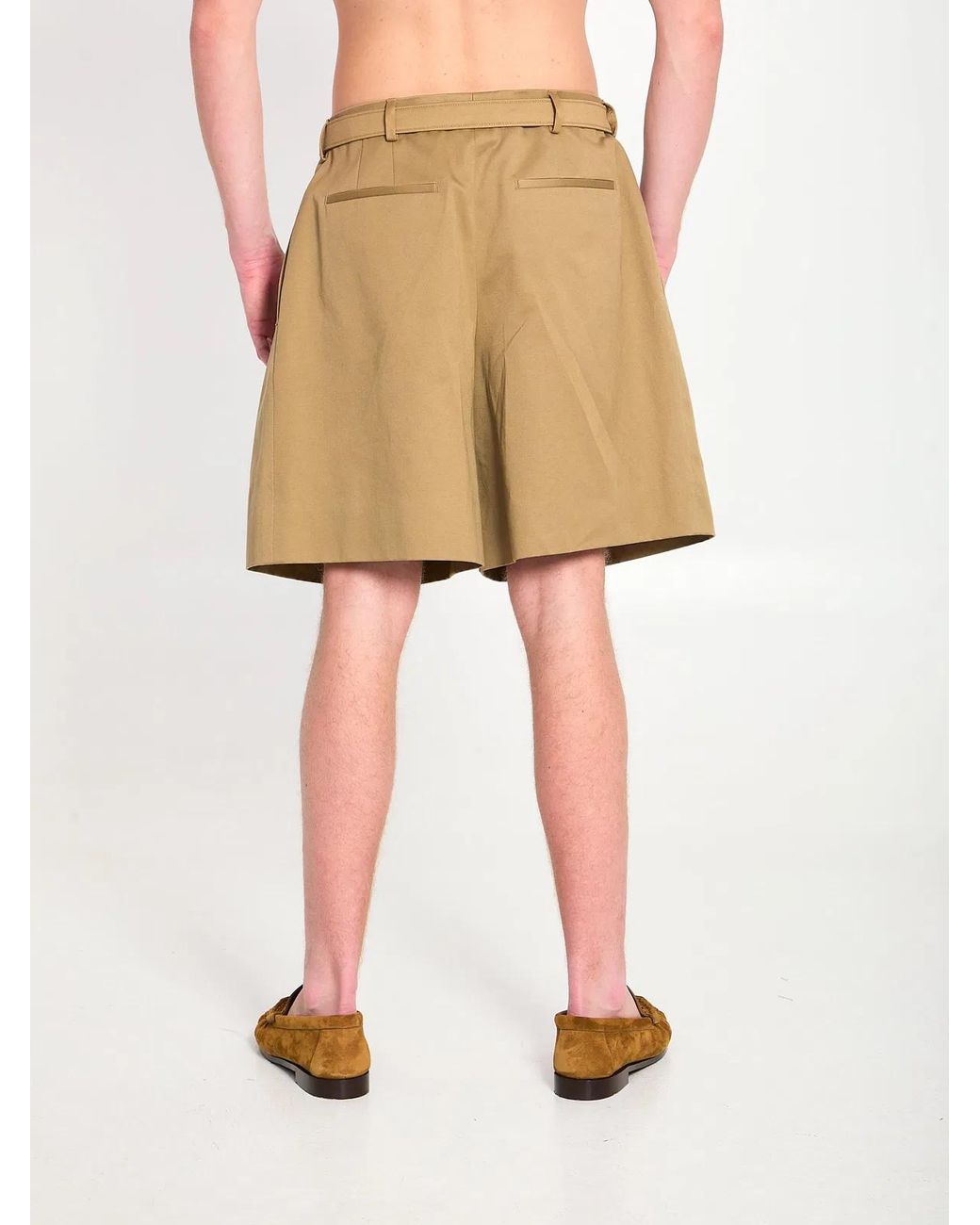 Saint Laurent Natural Drill Bermuda Shorts for men
