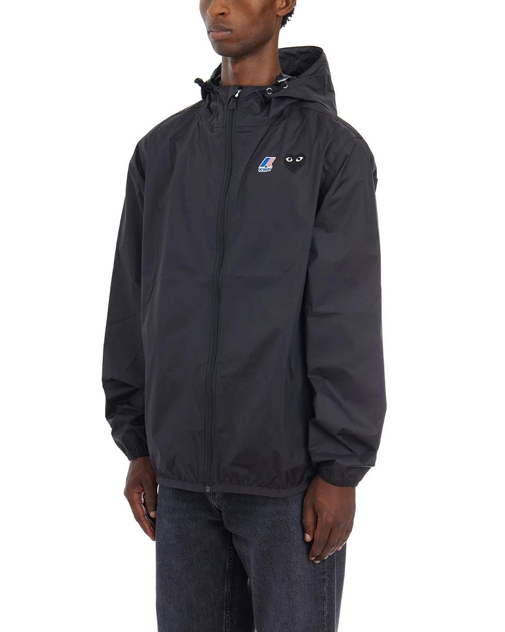 COMME DES GARÇONS PLAY Blue Cdg X K-Way Hooded Jacket for men