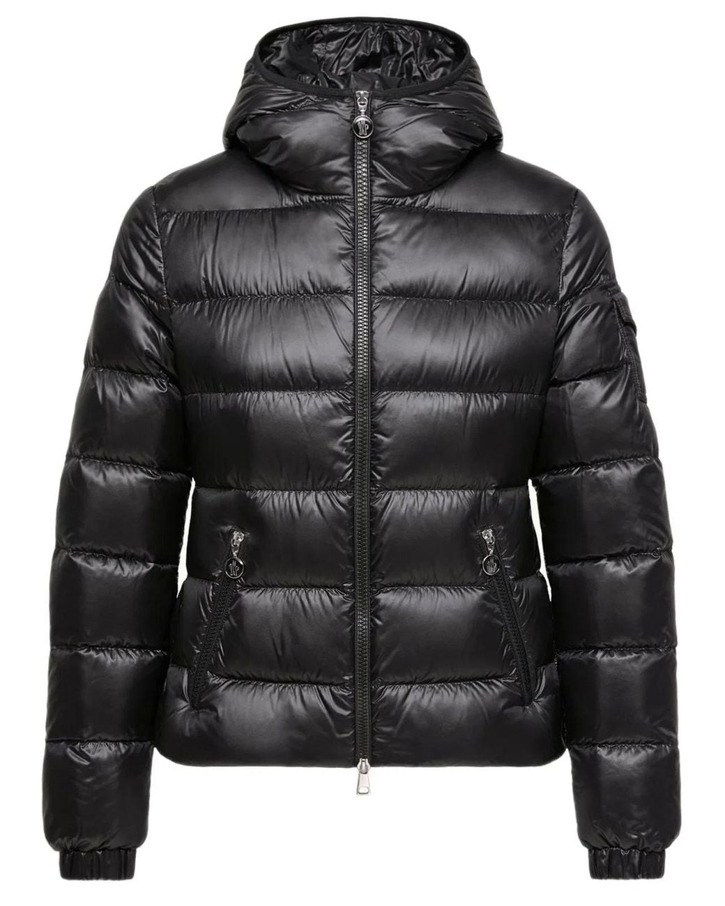 Moncler Black Glesse Short Down Jacket With Hood