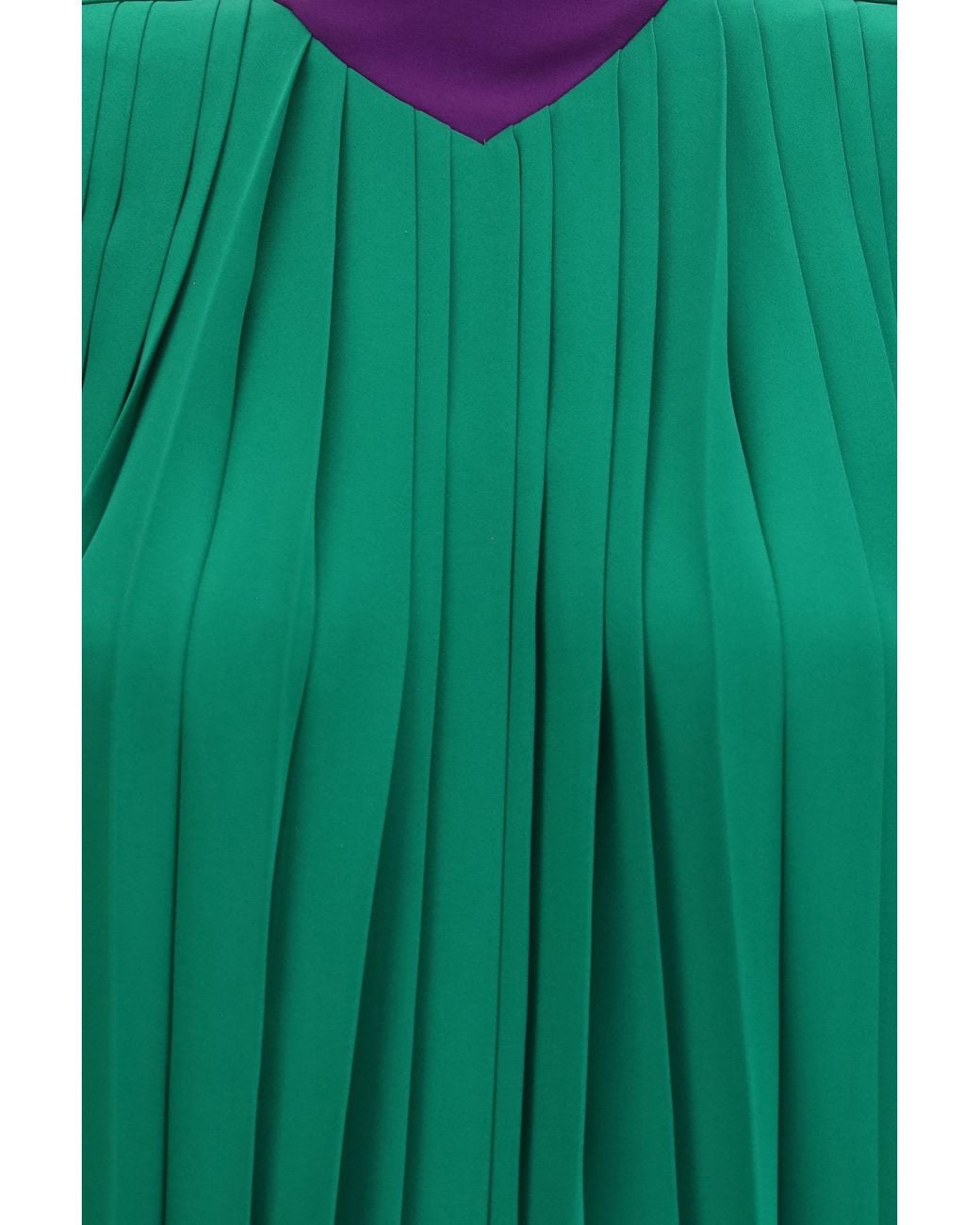 Valentino Green Pleated Georgette Top