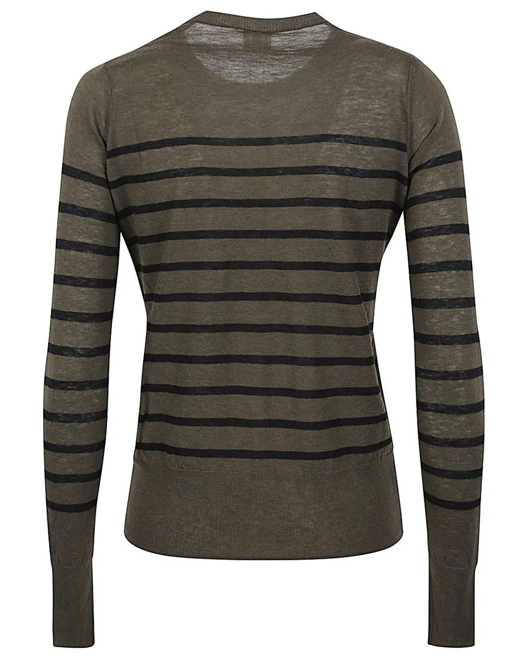 C.t. Plage Gray Wool Striped Sweater