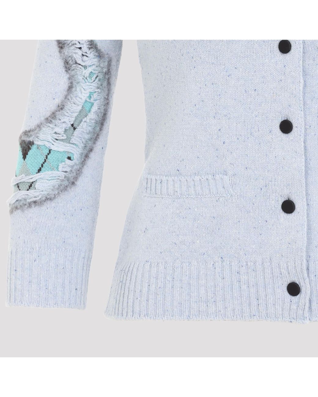 Moschino Couture Blue Fantasia Azzurro Wool Cardigan