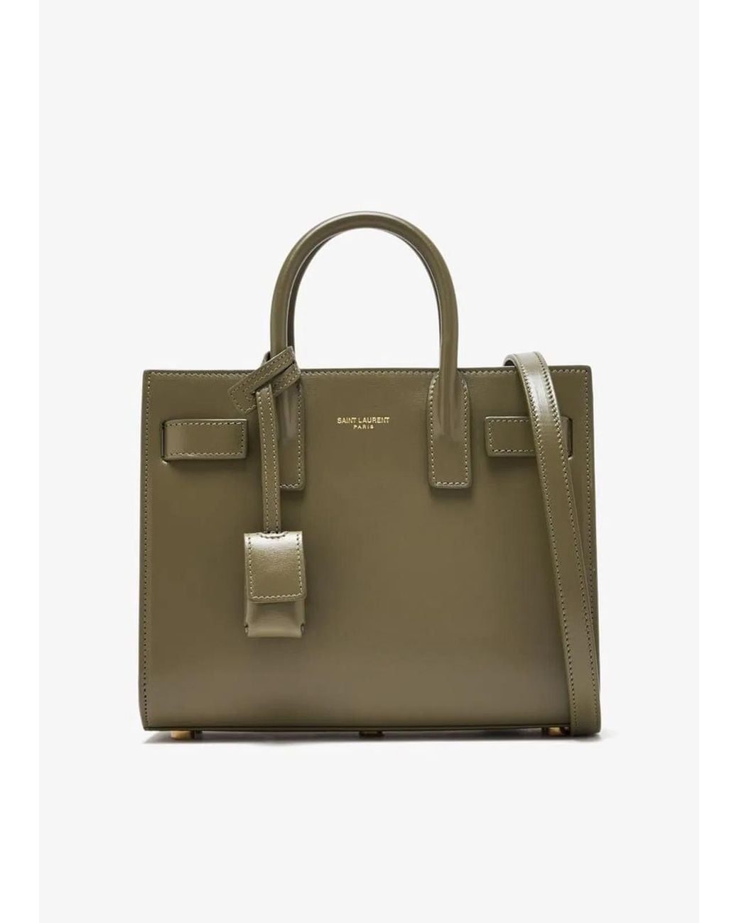 Saint Laurent Green Borsa A Mano 'Sac De Jour' Nano