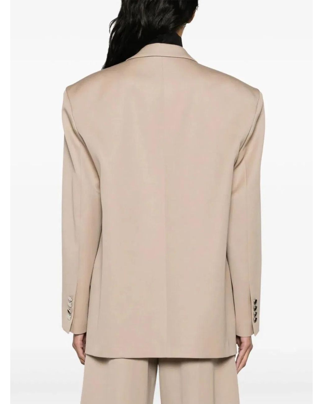 The Attico Natural Glen Oversized Single-breasted Blazer