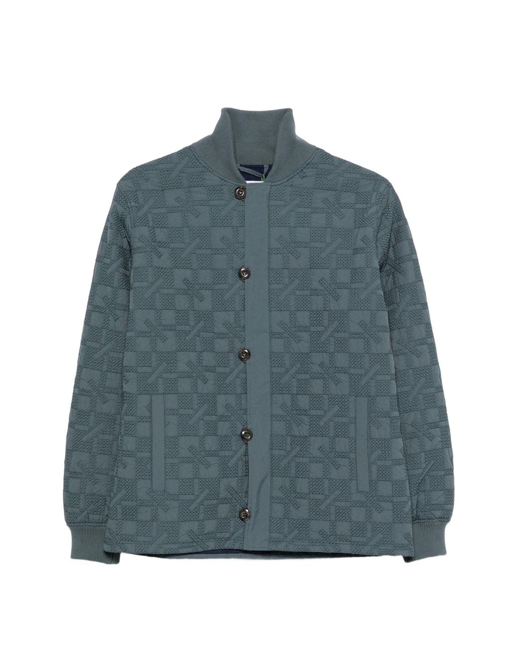 KENZO Blue Gram Quilted Logo-Plaque Jacket