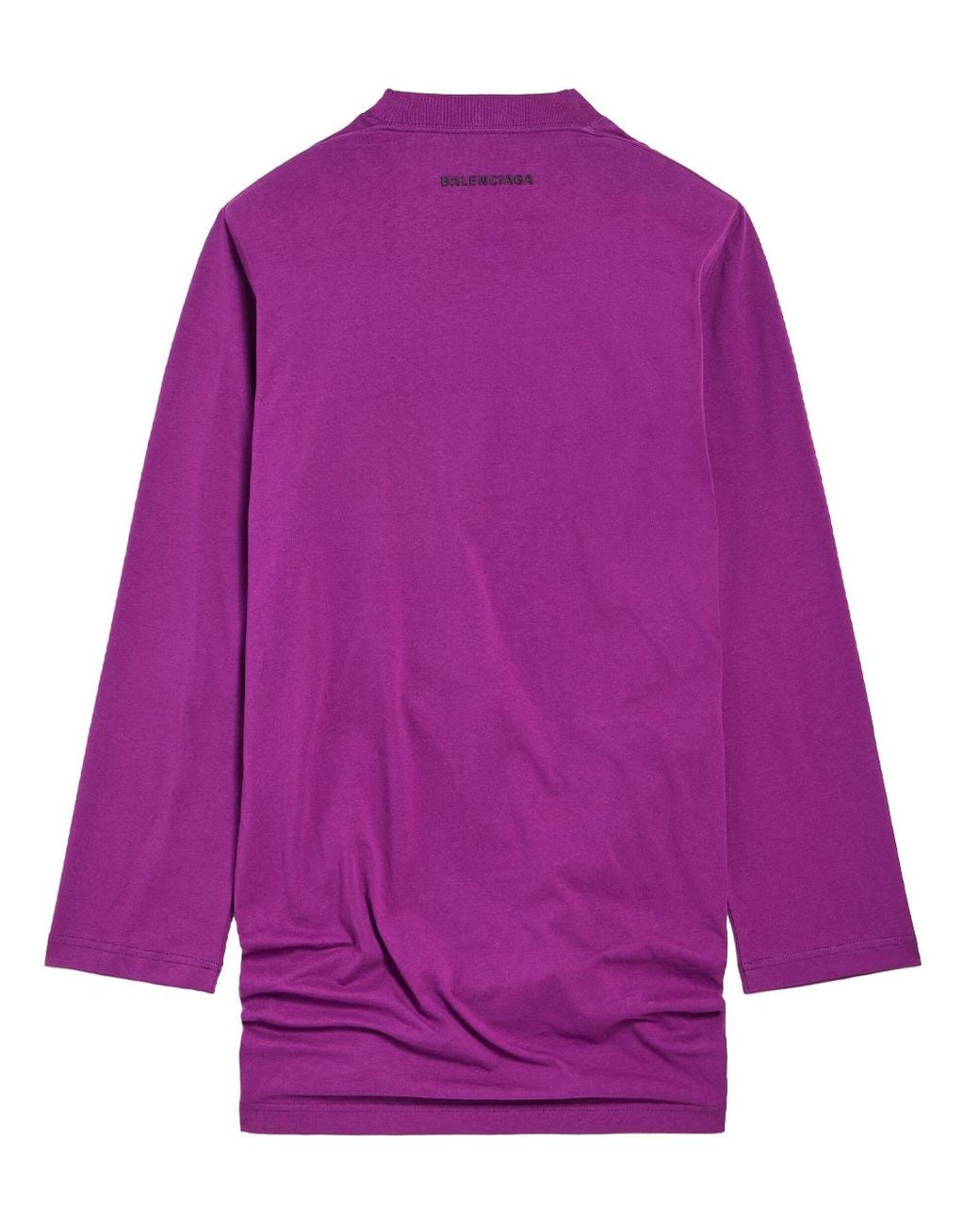 Balenciaga Purple T-Shirt A Maniche Lunghe Con Motivo Piega
