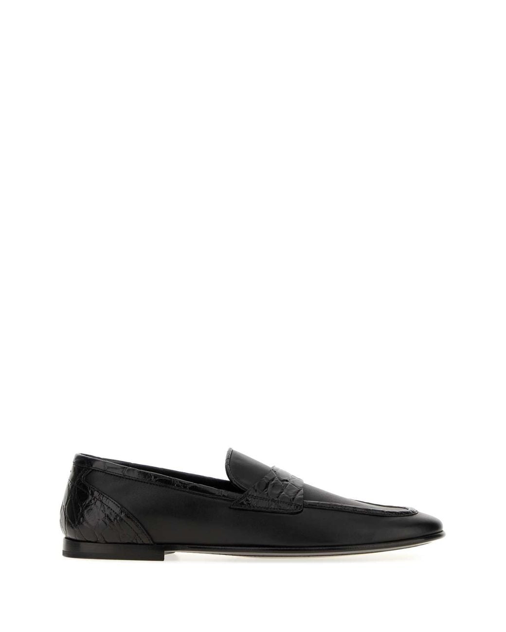Dolce & Gabbana Black Leather Loafers for men