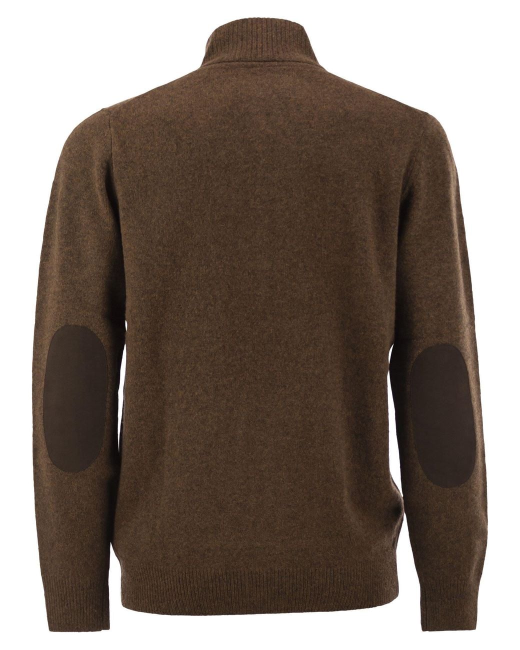 Barbour Brown Zip-Up Jumper Patch for men