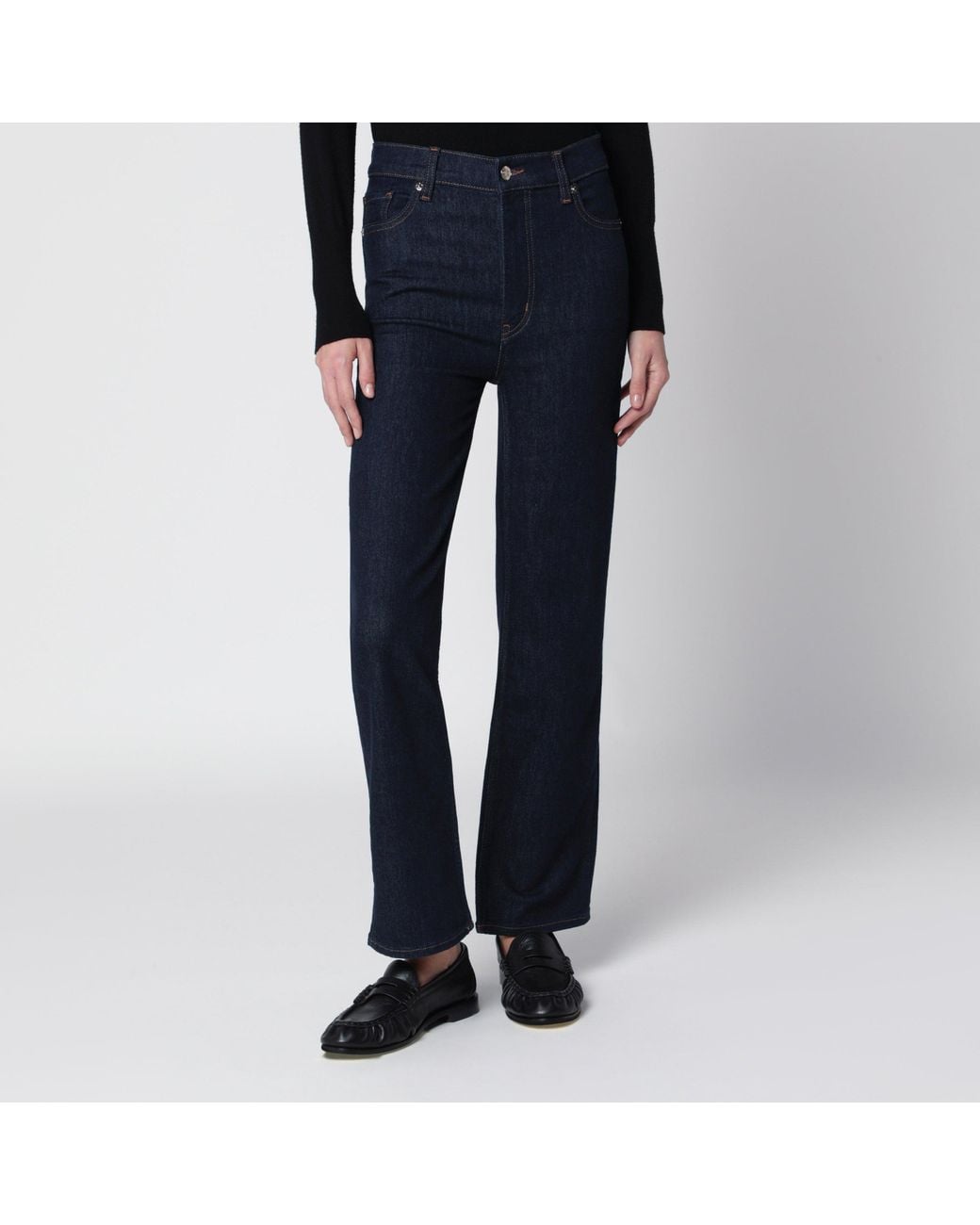 FRAME Blue Le Sleek Straight High-Rise Jeans