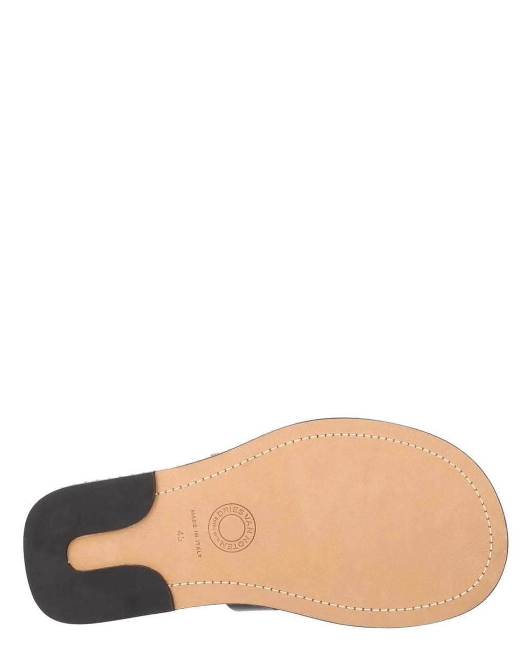 Dries Van Noten Black Leather Sandals for men