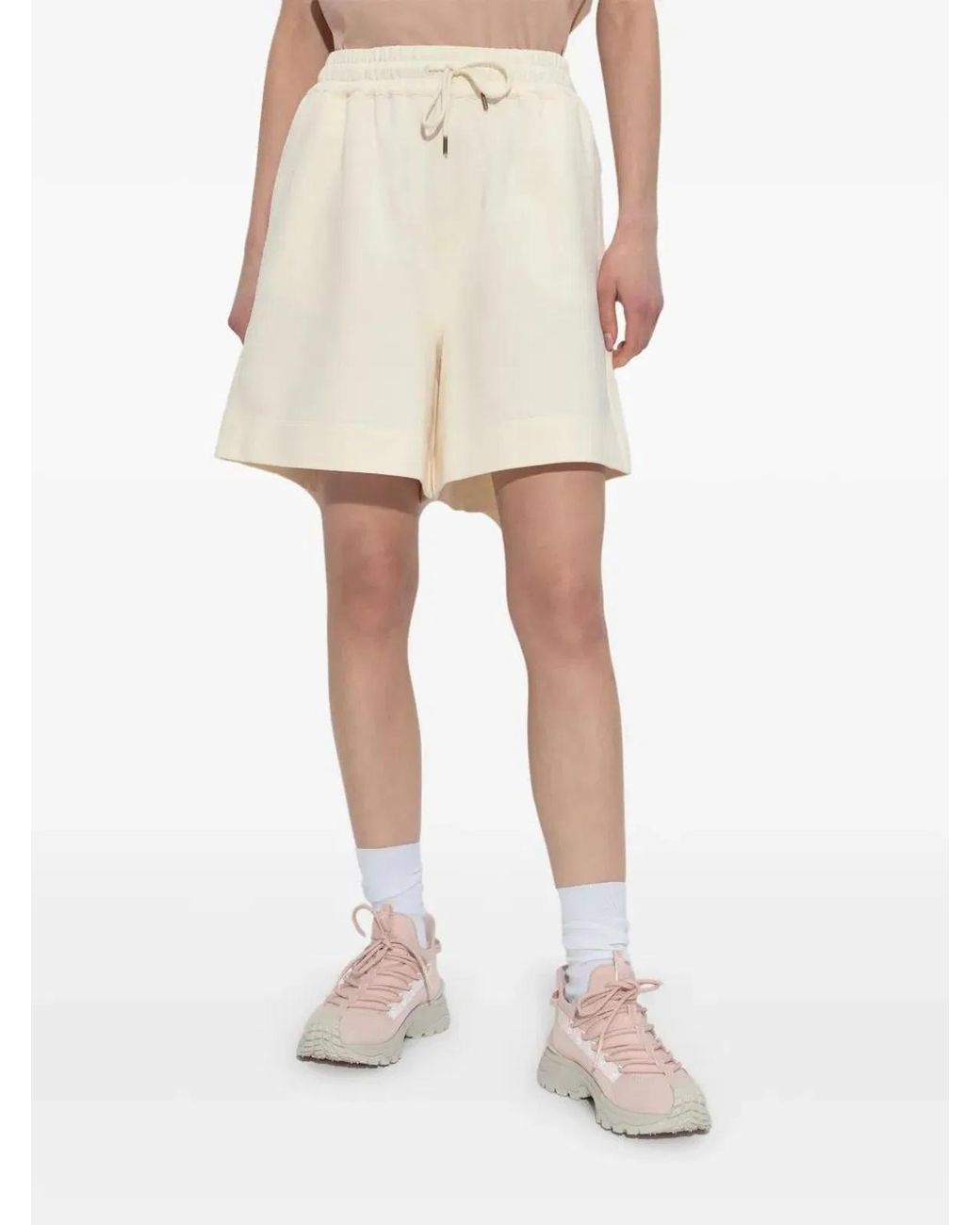 Moncler Natural Cotton Fleece Shorts
