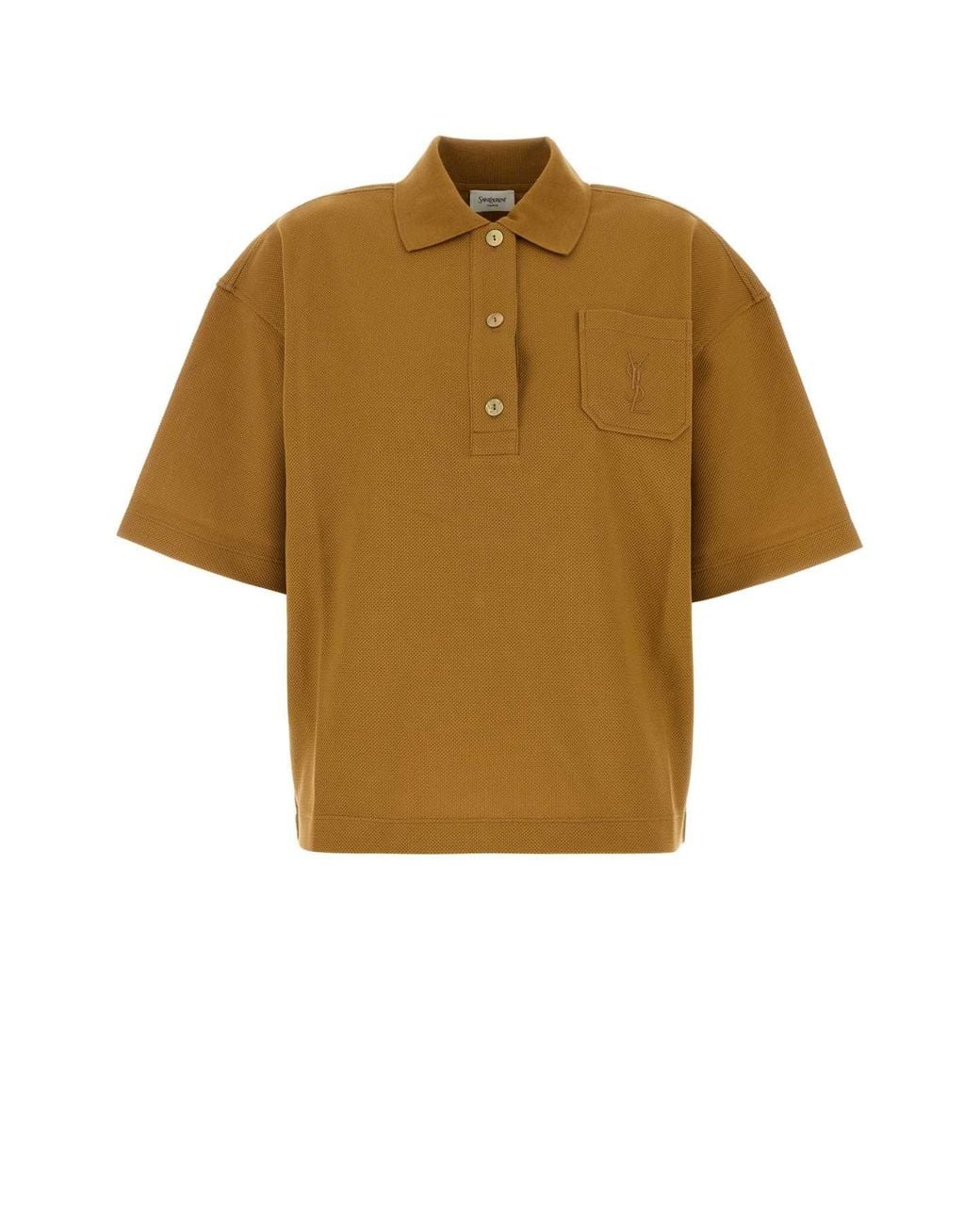 Saint Laurent Yellow Cassandre Oversized Piqué Polo