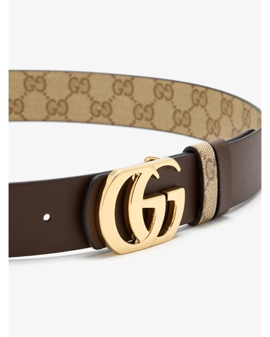 Gucci Natural Reversible Cut Gg Marmont Belt for men