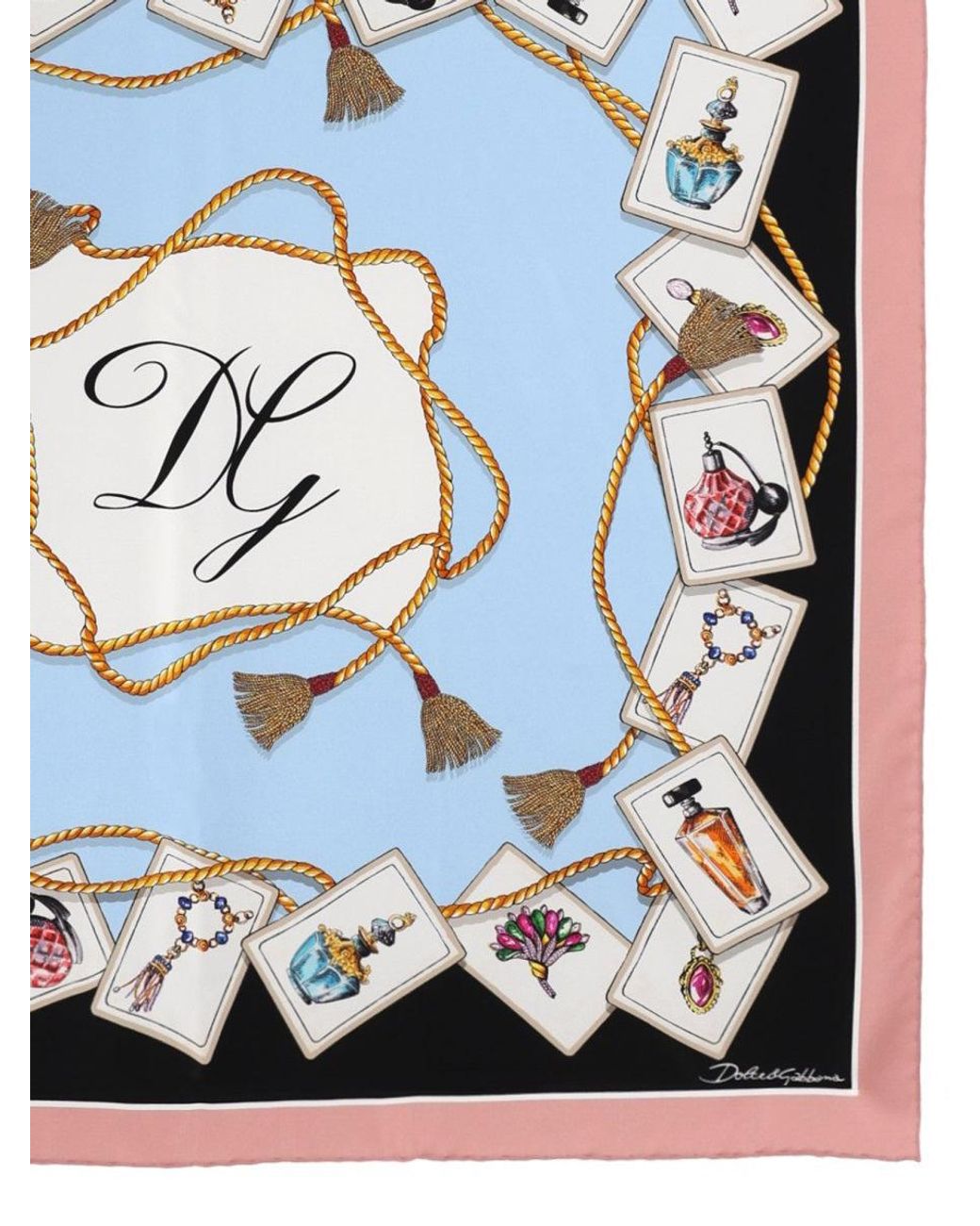 Dolce & Gabbana Blue Printed Silk Scarf